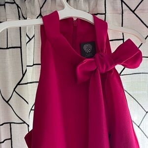 Hot pink/Fuschia Vince Camuto bow neck dress size 8 NWT